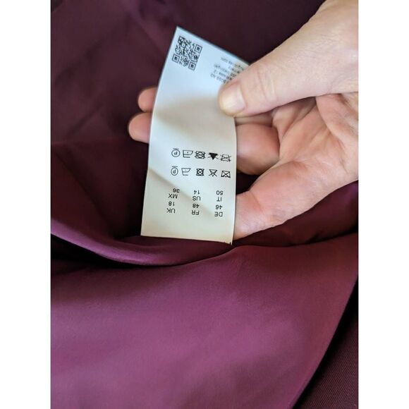 Hugo Boss eggplant purple wool button up jacket nwot sz 14 mandarin collar - Picture 6 of 8